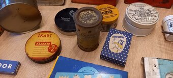 Staré starožitné krabičky plechovky věci mix - 7