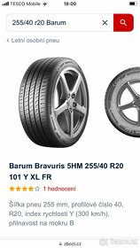2ks pneu 255/40 R20 Y XL Barum Bravuris 5 HM - 7