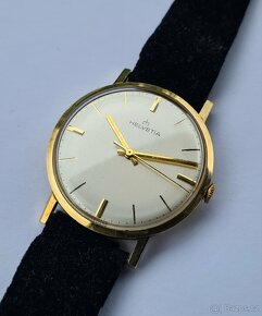 Pánské zlaté náramkové hodinky Helvetia 14K - 7
