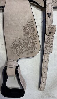 Westernový sedlový komplet 16) světle přírodní - 7