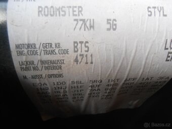 Škoda Roomster 1,6 16V 77 kw BTS 2009 Veškeré ND - 7