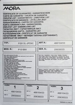 Prodám celoplynový sporák MORA - 7