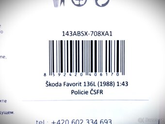 Model ŠKODA FAVORIT "POLICIE" Abrex 1/43 - 7