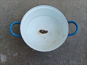 Smaltovaný modrý hrnec, průměr 20 cm - 7