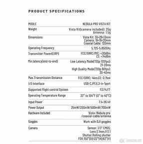 Nová letová jednotka Caddx Nebula Pro Vista Kit Dopr.ZDARMA - 7