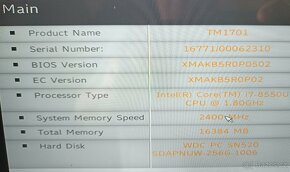 Xiaomi Notebook Pro TM1701,proc.i7,Win 10,SSD 256GB,RAM 16GB - 7