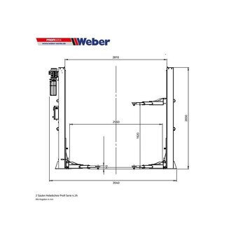 Dvousloupovy hydraulický zvedák WEBER 4.2T a 4.5T - 7