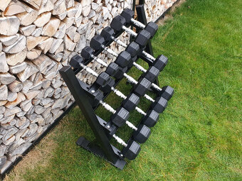 jednoruční činky sada 180kg HEXA (2,5-20kg) + STOJAN - 7