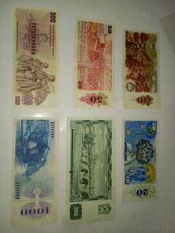 SESTAVA BANKOVEK 10-1000 KČS, 80. LÉTA, 6 RŮZNÝCH NOMINÁLŮ - 7