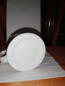 Krásný,starý, skleněný korbel s vojenským motivem - 7