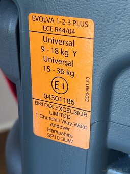 Prodám autosedačku Britax Römer Evolva 1-2-3 Plus - 7