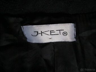 Podzimní černý kabát délka 94 cm, vel. M/L, bavlna, Itálie - 7