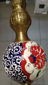 Starožitná vodní dýmka _ váza PORCELÁN ručně malovaná - 7
