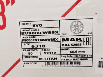 9J R18 5x112 ET50 Mercedes A, B, C, CLA alu kola - 7