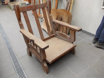 Sedací souprava z dubového dřeva, opravdu bytelná. - 7