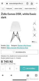 4 designové jídelní židle Vitra DSR - 7