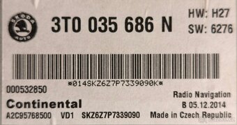 Škoda Columbus RNS510 3T0035686N LED SSD DAB aktualizované n - 7