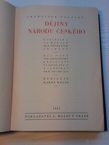 František Palacký, Dějiny národu českého I.-V. 1930 - 7