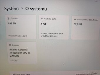 Herní notebook Lenovo Legion slim7 15IMH5 - 7