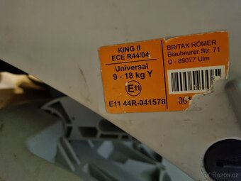 Autosedačka Britax Romer king 9-18kg - 7