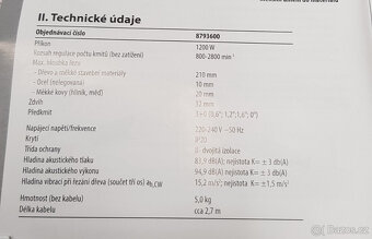 Elektrická pila ocaska Extol Industrial 1200W, NOVÁ + přísl. - 7