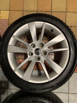 Alu kola Škoda R17 5X112 ZIMNÍ PNEU 225/45 R17 100% VZOREK - 7