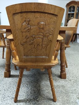 Rustikální / selský jídelní set, stůl, židle, masív - 7