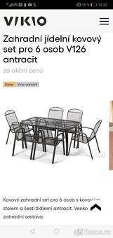 Zahradní jídelní kovový set pro 6 osob - 7