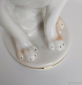 Starožitná porcelánová figura buldočka - Lomonosov Petrohrad - 7