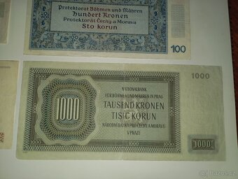 BANKOVKY 40. LÉTA PROTEKTORÁT, 1-1000 K, VŠE NEPERFOROVANÉ - 7