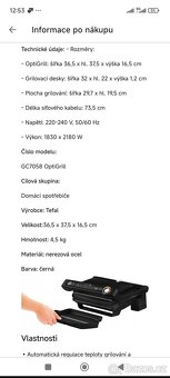 Elektrický gril Tefal OptiGrill GC705816 2000 W - 7