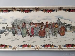 Krásný starožitný talíř+tác Sarreguemines (Francie) 1900 rok - 7