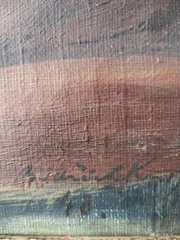 obraz LEŽÍCÍ DÍVKA, akt, olej, sign. Bedřich Knopp 1948 - 7