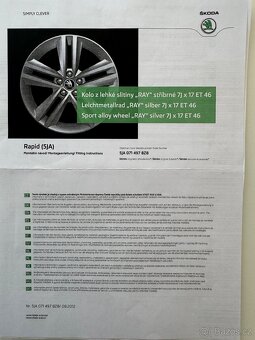 Alu kola 17” 5/100 originál Škoda nové + pneu 215/40/17 - 7