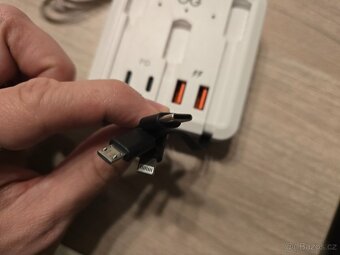 120W nabíječka do zásuvky USB3 + USB-C porty + kabely - 7