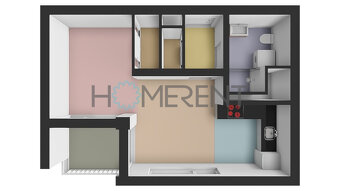 Pronájem moderně zařízeného bytu 1+kk (34,2 m²) s parkováním - 7