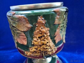 majoliková, petrolejová lampa - 7