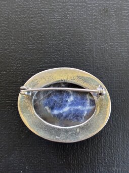 Starožitná stříbrná brož se Sodalitem | 925/1000 | Art Deco - 7