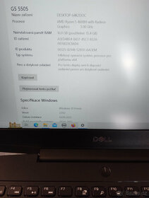 Herní notebook Dell G5 15 Gaming AMD (5505), záruka do 09/24 - 7