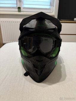 Motokrosová helma NOX N633 matná černo-zelená - 7