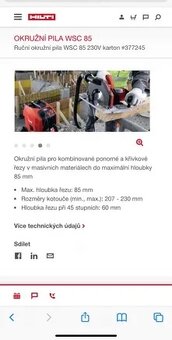 HILTI WSC 85 ponorná okružní pila - 7