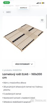 Postel s roštem dub Artisan 160x200 - 7