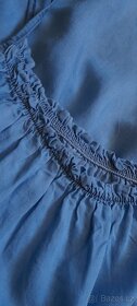 Modré letní šaty s kapsami - 7