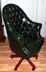 CHESTERFIELD KOŽENÉ KANCELÁŘSKÉ KŘESLO - 7