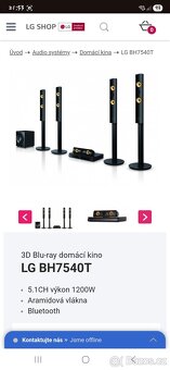 3D Blu-ray domácí kino LG BH7540T - 7