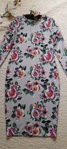 Zara květované pouzdrové elastické midi šaty - 7