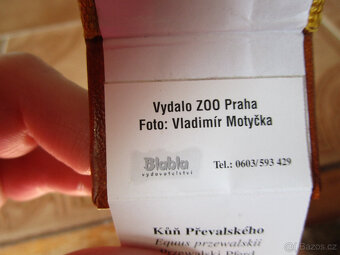Pěkná hnědá kožená retro mini knížečka Zoo Praha - 7