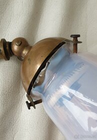 Retro stolní / nástěnná lampička - mosaz / zvonek - 7