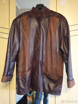 Kožené sako dámské hnědé (vel. cca XL-XXL) - TOP STAV - 7