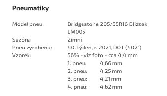 Opel Astra kola 16": plech. disky + zimní pneu - 7